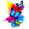 Schmetterling Splash Bunt