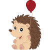 Mignon bébé hérisson avec ballon