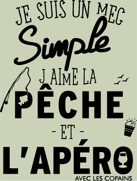Motif T-shirt "Pêche & Apéro" : L'Humour du Pêcheur Relax personnalisé sur vêtement