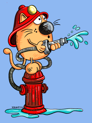 Le Chat Pompier Rigolo