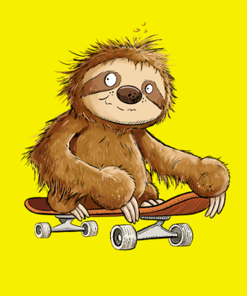 Paresseux Skateboarder Cartoon - Relax et Style