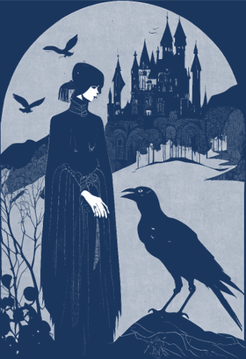 Corbeau et Château Gothique Mystérieux