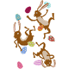 fallende Osterhasen