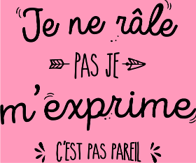 Motif Je ne râle pas, je m'exprime ! personnalisé sur vêtement