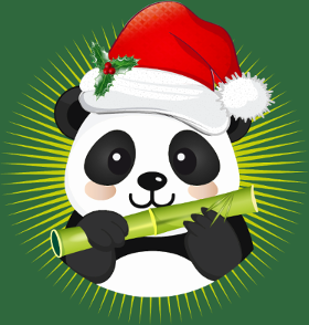 Motif Panda Festif de Noël personnalisé sur vêtement