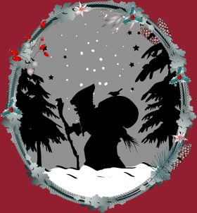 Motif Père Fouettard en Silhouette - Style Noël Ancien personnalisé sur vêtement