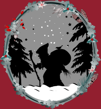 Père Fouettard en Silhouette - Style Noël Ancien