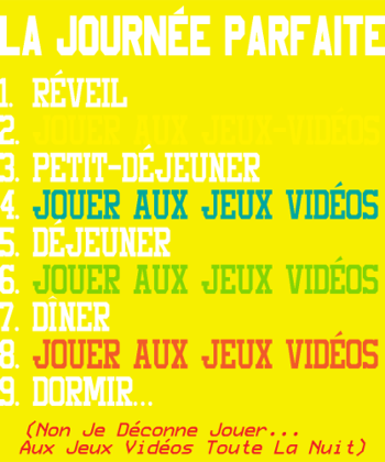 T-shirt 'La Journée Parfaite du Gamer' - Humour Geek