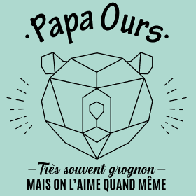 Motif Papa Ours Grognon et Adorable personnalisé sur vêtement