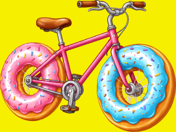 T-shirt Cycliste Gourmand : Donut & Vélo Humoristique