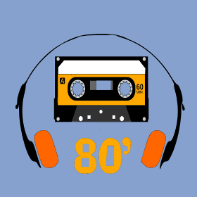 Revivez la décennie culte des années 80 avec ce motif vibrant. Une cassette audio jaune emblématique, accompagnée de son casque, capture l'e...