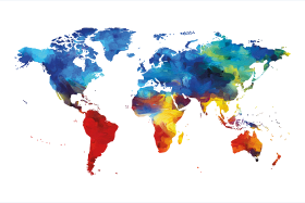 Laissez-vous transporter par ce magnifique motif de carte du monde en aquarelle. Ses couleurs vibrantes évoquent la diversité et la beauté d...