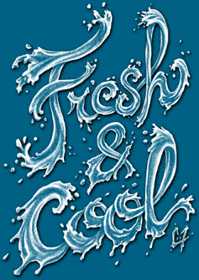 Motif Typographie Aqua Fraîcheur à imprimer