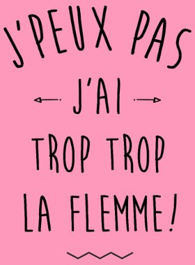 Motif T-shirt La Flemme Extrême : Vraiment Trop ! personnalisé sur vêtement