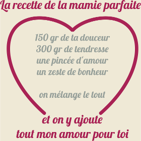 Motif La Recette Parfaite de Mamie personnalisé sur vêtement