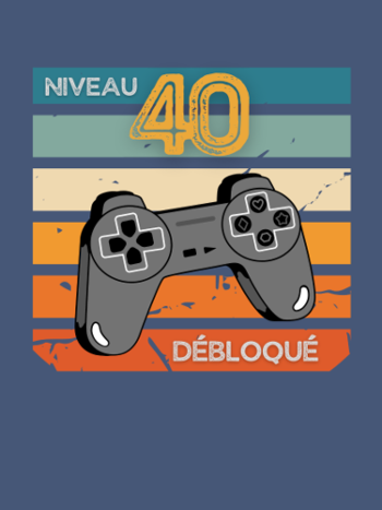 T-shirt Anniversaire 40 Ans Gamer Niveau 40 Humour
