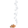 Clownfisch with bubbles