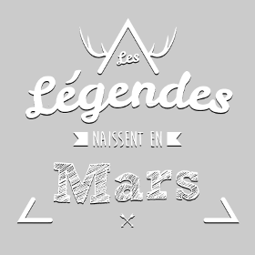 Motif T-shirt Les Légendes naissent en Mars - Cadeau Anniversaire personnalisé sur vêtement
