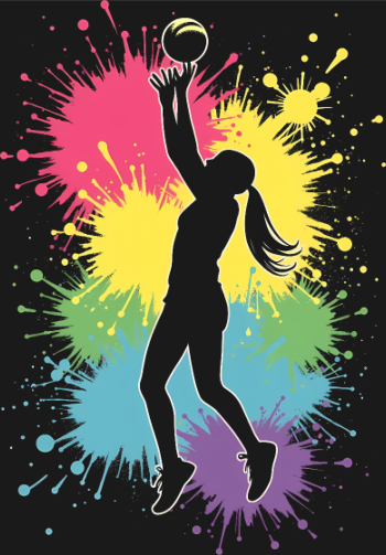 T-shirt Passion Volley-ball Féminin - Joueuse avec Cœur