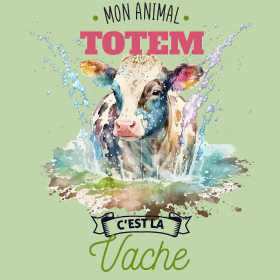 Motif Ma Vache, Mon Animal Totem Humour personnalisé sur vêtement