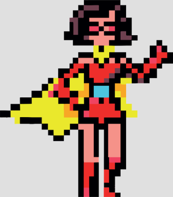 Super Héroïne Pixel Art - Mag