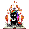 Satana Unicorno Pentagramma Diabolico Creatura Mitica Male