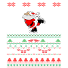 Hässlicher Weihnachtspullover Santa Skating Geschenkidee