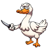 Gans mit Messer