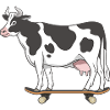 Cow On Skateboard