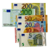 euro banknotes on white background