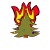 Burning Christmas tree