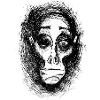 Visage mi-homme-femme-Singe