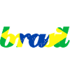 Brasil lettering with Brazil flag