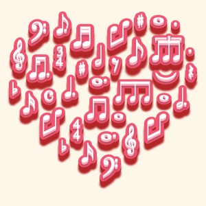 Musical notes heart