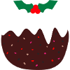 Weihnachtspudding mit bunten Beeren