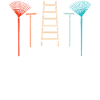 Rechenzentrum Design Gartengeräte Rechen Leiter