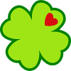 Cloverleaf with heart lucky charm