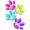 Colourful Animal Paw Prints
