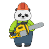 Funny Panda Chainsaw Gift