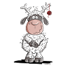Christmas sheep plays reindeer