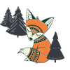 Magical forest fox