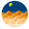 the mountains at night