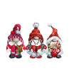 Winter Gnome Trio with Snowflakes