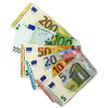 eurosedler på hvid baggrund