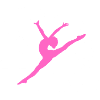 Gymnastics artistic gymnastics motif with gymnast in pink