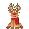 Sitting Christmas reindeer