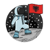 Astronaute avec drapeau Albanie