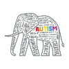 Autismus Bewusstsein Elefant Typografie