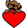 Hundewelpe mit Herz