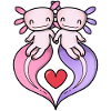 Axolotl lovers heart - TrattoAsTratto